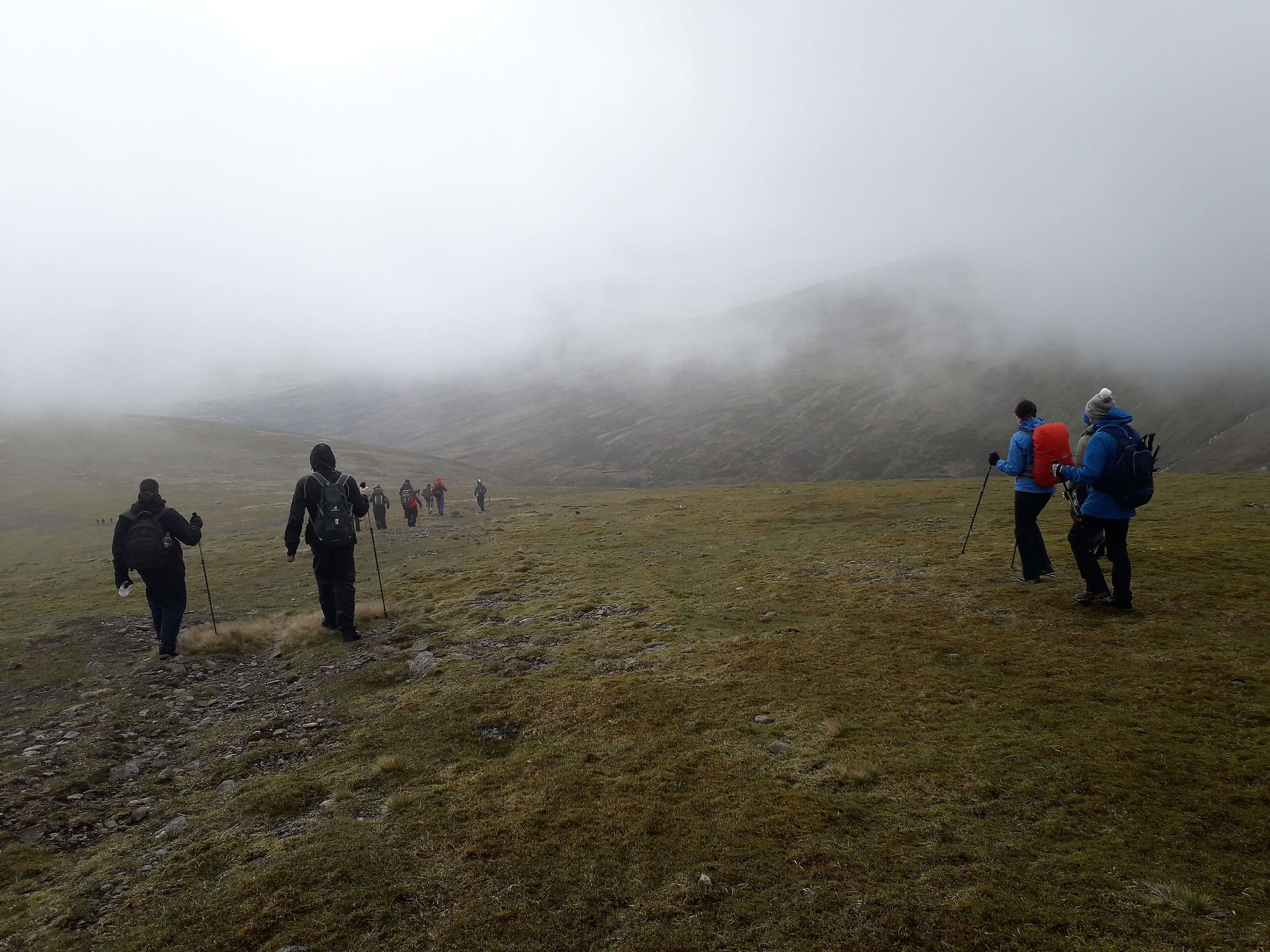 Hikers on a mountain