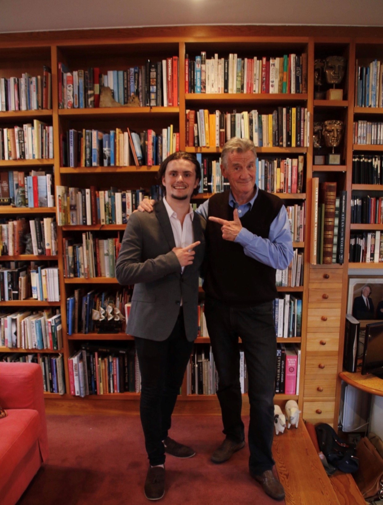 Michael posing with Michael Palin